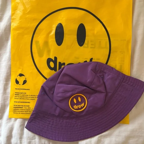 Drew House purple bucket hat nylon DS Drew house Mascot corduroy bucket hat Purple Justin  main image 3